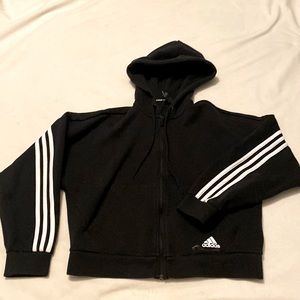 Black zip up Adidas jacket